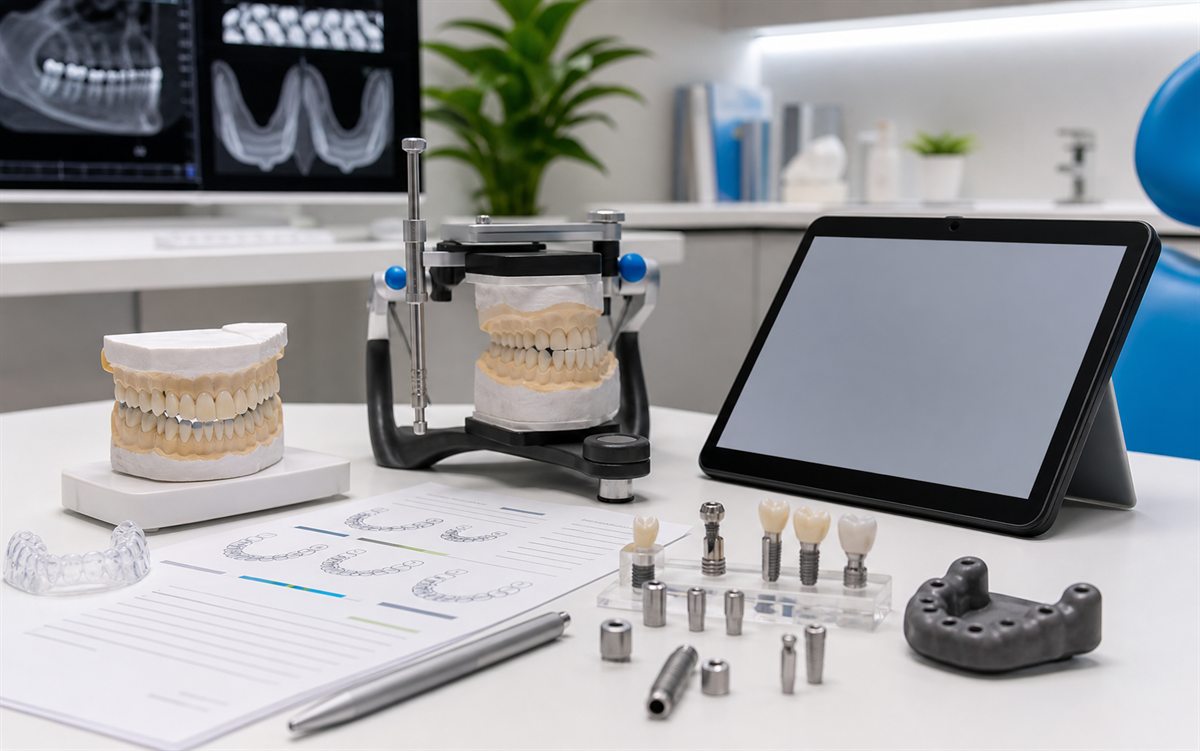Full-mouth rehabilitation planning models, implant parts and diagnostic records