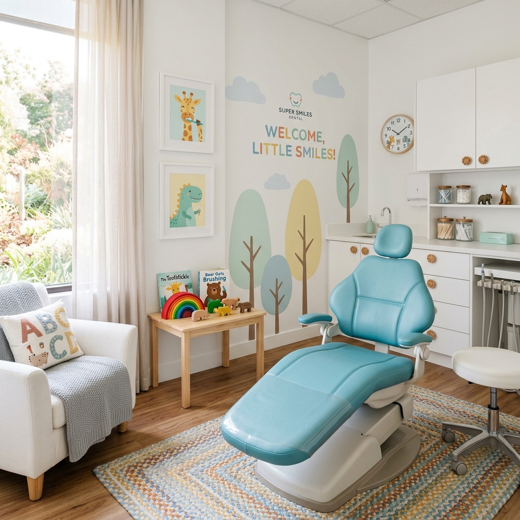 Child-friendly dental clinic setting for children dental care