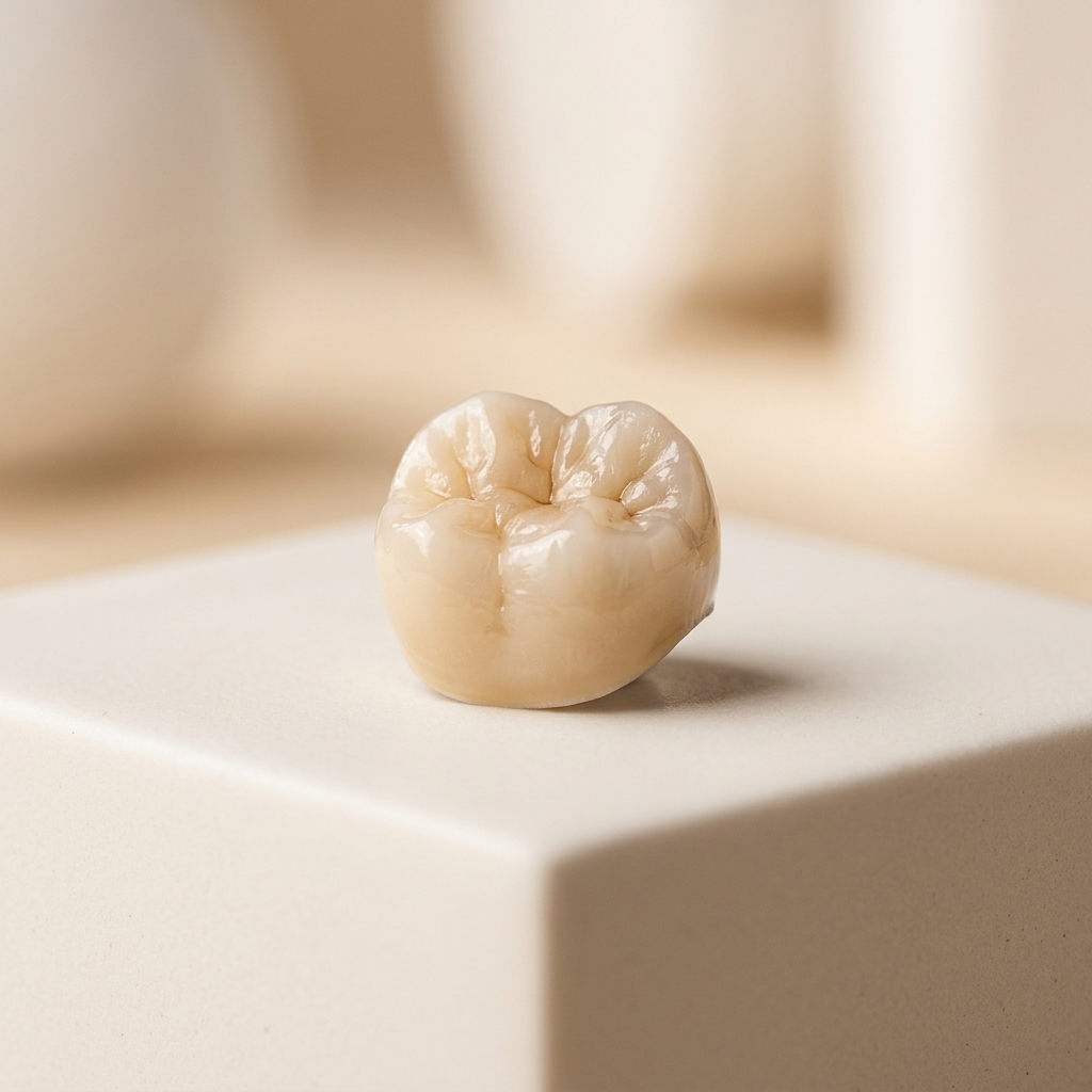 Dental crown used to repair and protect a damaged tooth